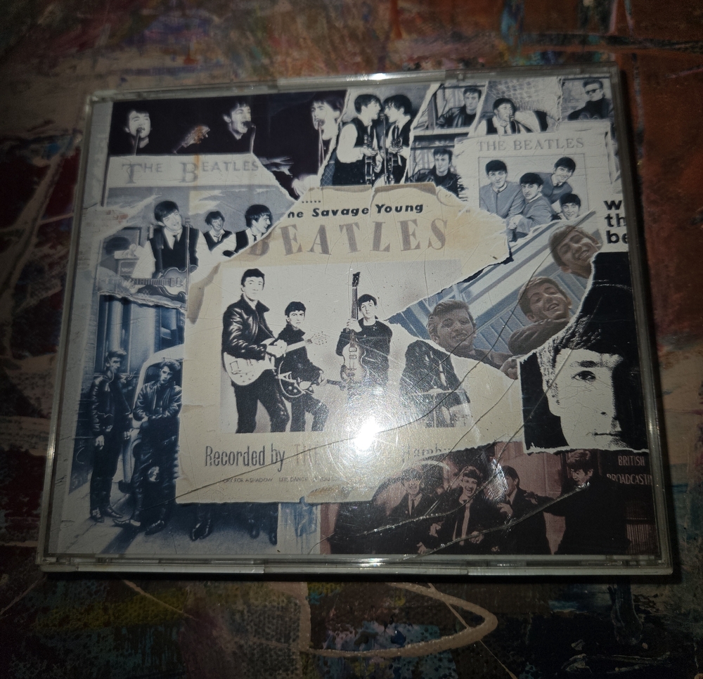 Beatles Collage CD Case - Black, White, Cream Artwork